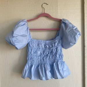 Astr - blue peplum top